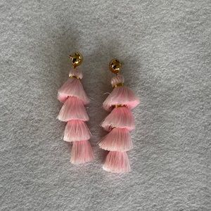 Baublebar pink tassel earrings with gold tones